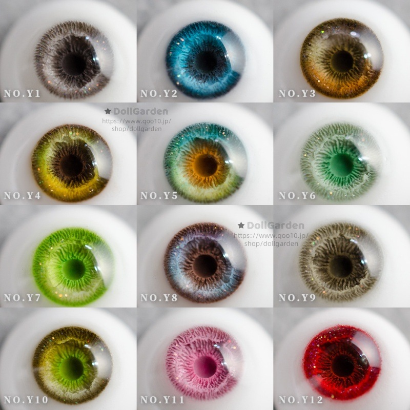OB11 1/6 1/4 1/3 70 BJD ドール用アイ 12色 赤 緑 カラフル 石膏アイ 三白眼 10mm/12mm/14mm/16mm/18mm SD/MSD/YOSD球体関節人形用