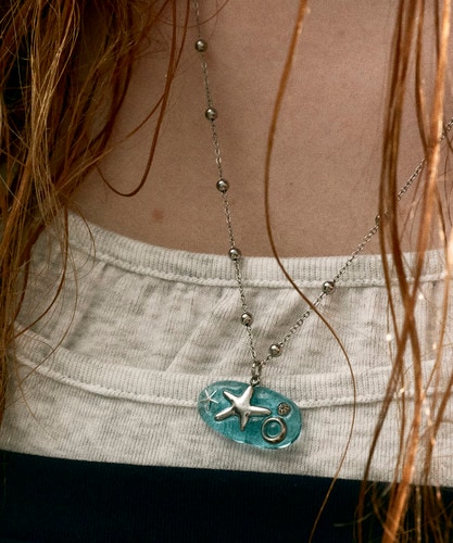 NFF marin necklace blue マリンネックレス ブルー 韓国アクセサリー ネックレス