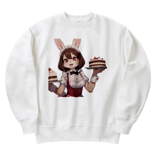 【文字入れ可能受注生産】ウサギの女の子　メイド　ケモナー　ダブルケーキ ヘビーウェイトスウェット