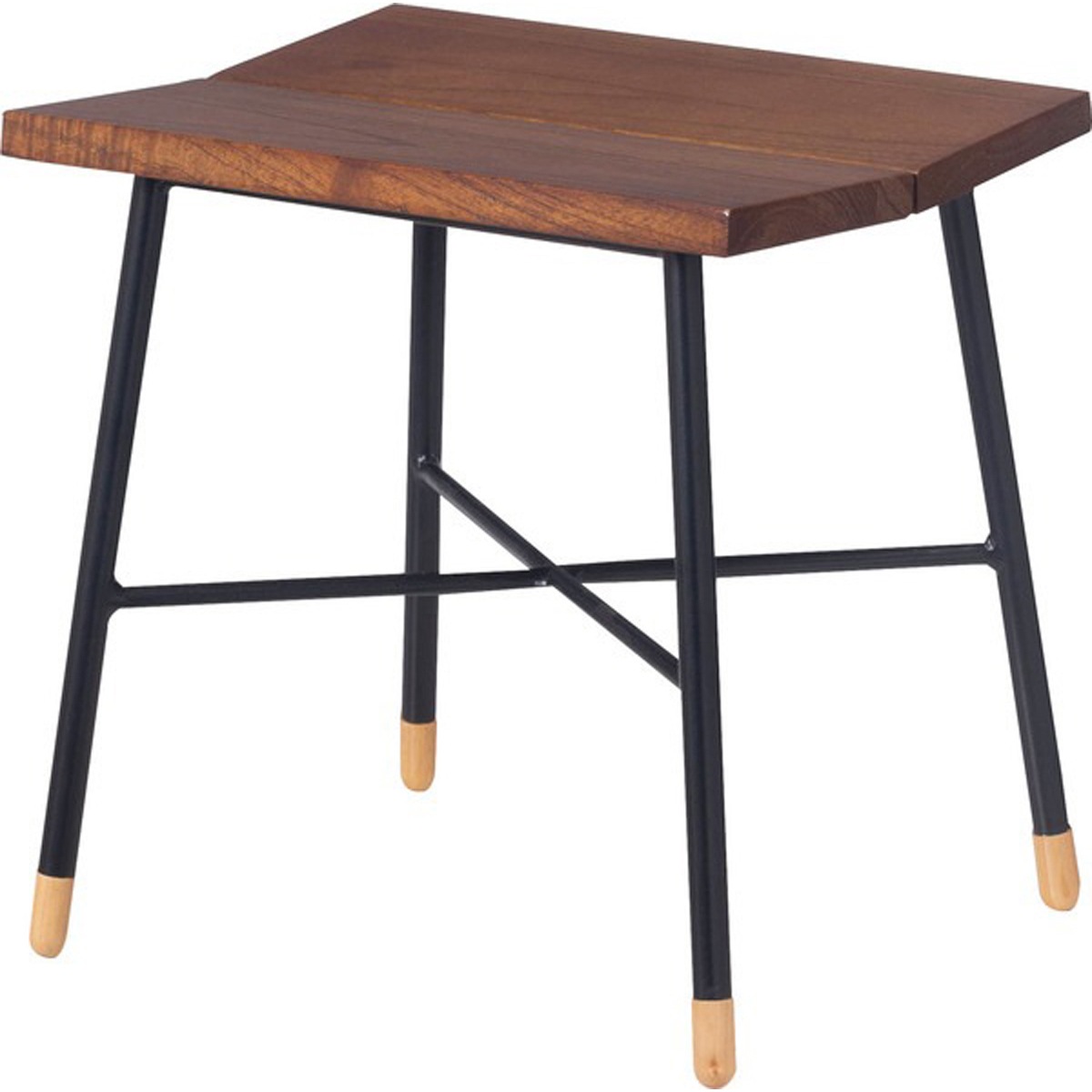 スツール M GT-412BR 木製 天然木 ミンディ スチール 脚キャップ モダン 花台 ディスプレイ 玄関 リビング シンプル おしゃれ ブラウン