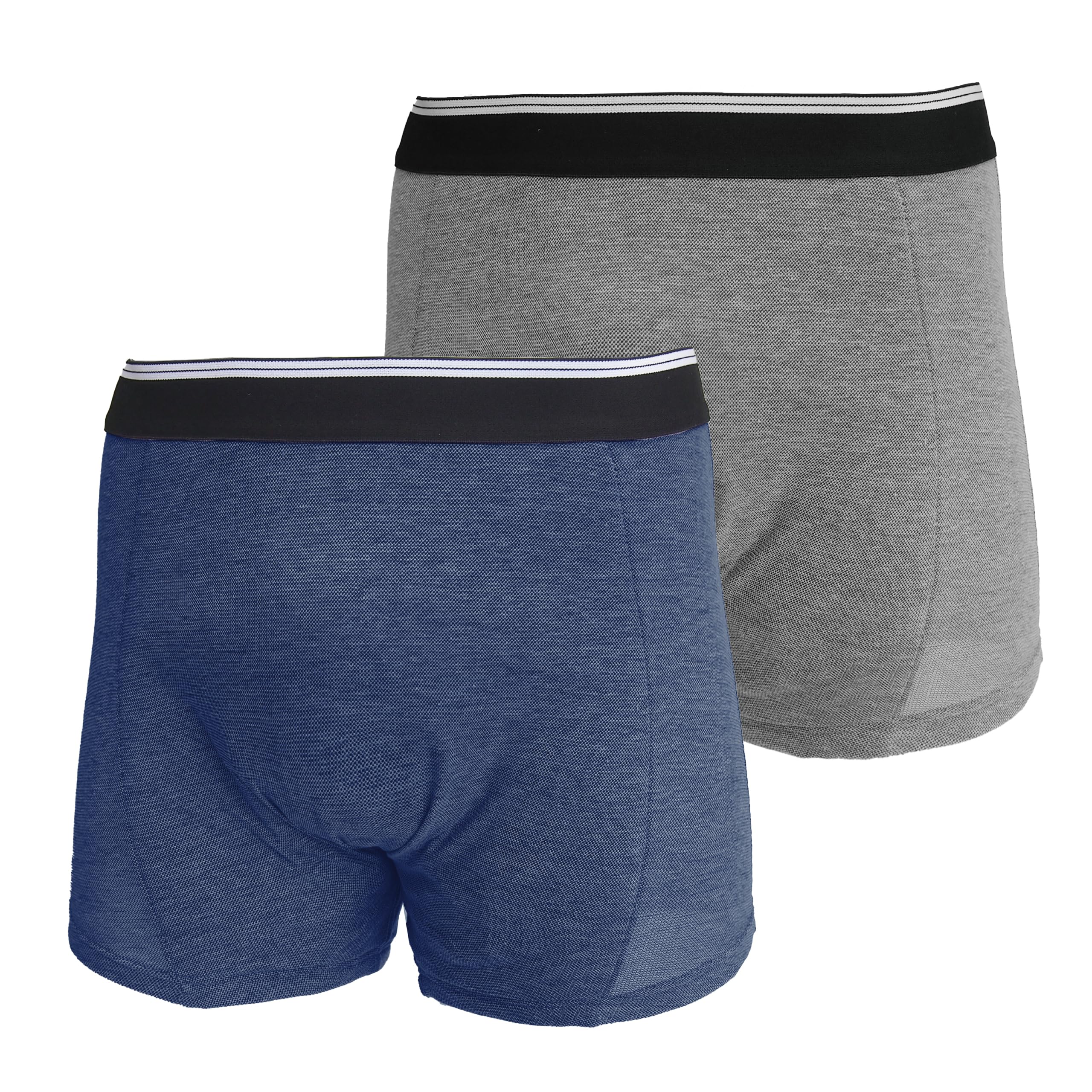 失禁パンツ アンモニア 消臭 男性用 メンズ 多量 超吸収 尿漏れケアメッシュ ボクサーパンツ 大容量 ピュアオアシス吸水パッド 臭い対策 500 (グレー＋ネイビー LL 2 枚)