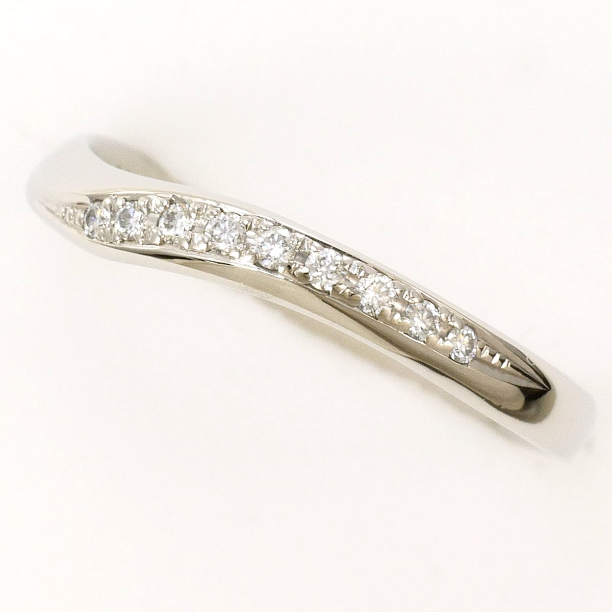 ガラジュエリー PT950 プラチナ リング・指輪 10号 ダイヤモンド 0.064ct ブルーダイヤ 0.008ct 総重量約2.6g 中古