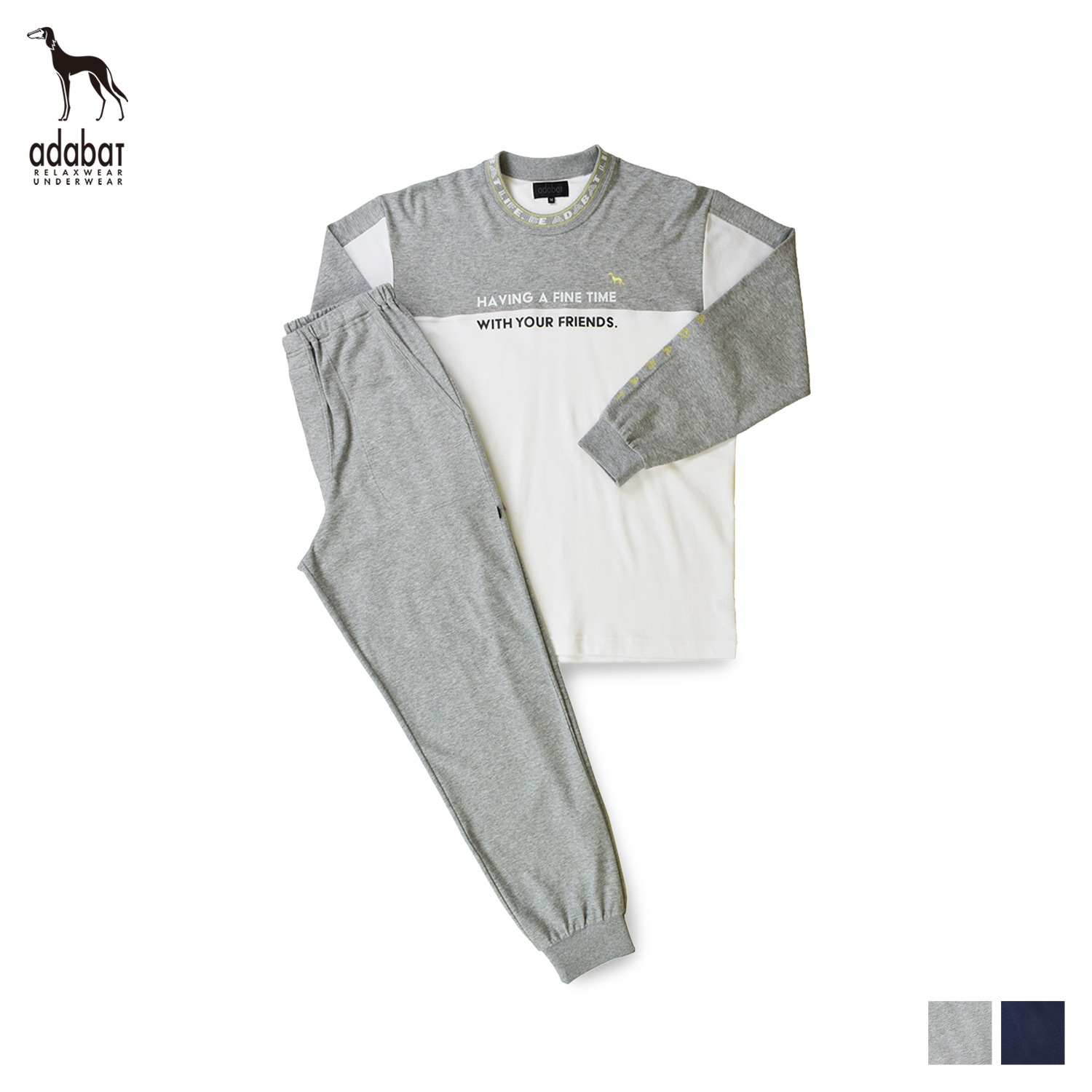 ルームウェア 部屋着 パジャマ セットアップ ナイトウェア 長袖 メンズ ニット グレー ネイビー 0214-95 7,667円