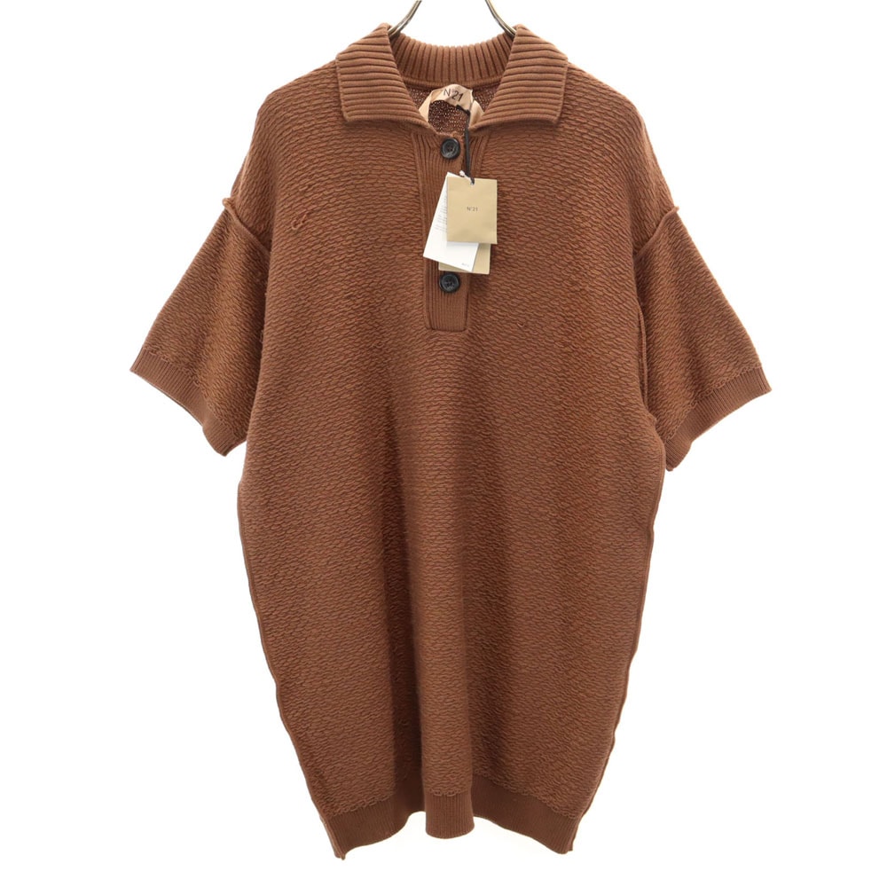 ヌメロ ヴェントゥーノ 半袖 ニット ワンピース 38 ブラウン N21 レディース 古着