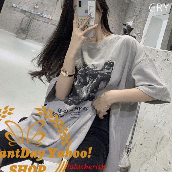 Tシャツ レディース グラフィック トップス 大きいサイズ スリット 半袖 チュニック カジュアル