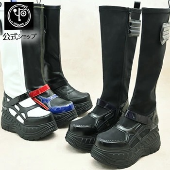 【公式SHOP特典キズ補修液付】 ヨースケ YOSUKE 厚底 スニーカー ストレッチブーツ ロング レディース 歩きやすい 8.3cm 厚底フラット