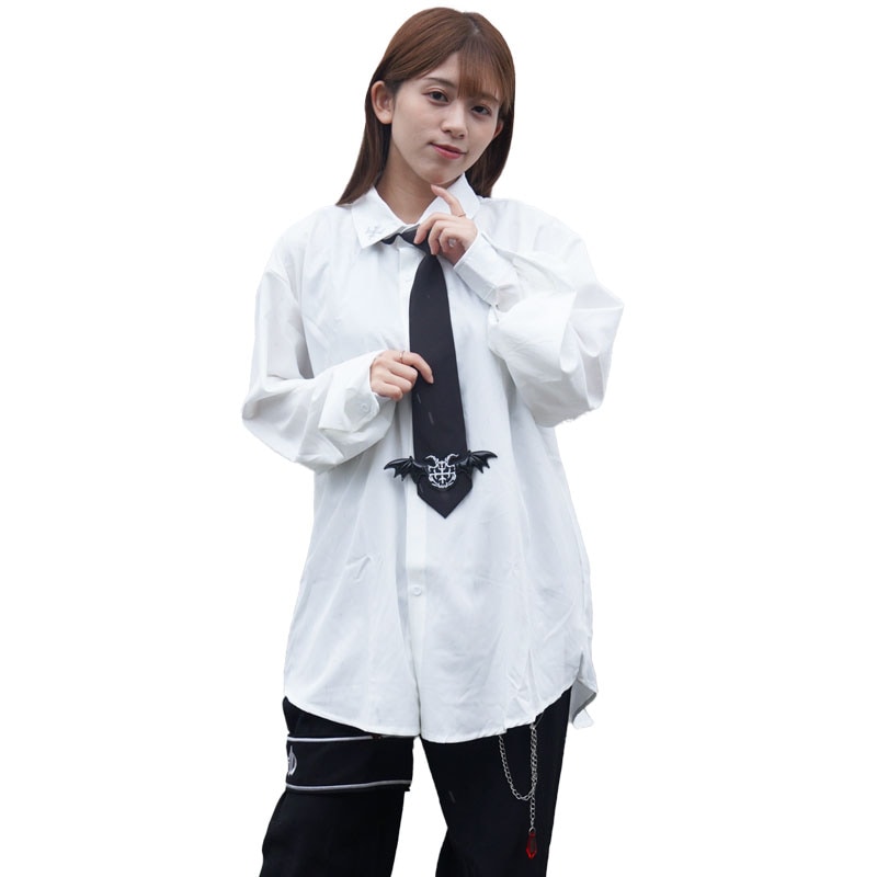Vampire シャツ 長袖 ネクタイ 原宿 原宿系 ファッション 吸血鬼 ヴァンパイア 制服 ダーク パンク ロック jr-531-126