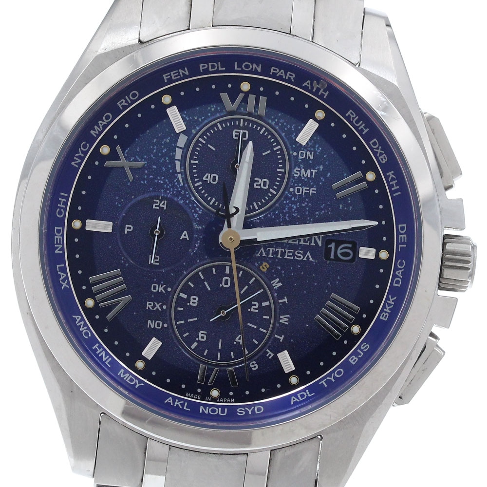 シチズン CITIZEN H800-A1CDW01/AT8240-74L アテッサ Dear Collection Silent Snow ソーラー電波 メンズ 箱・保証書付き_944064【中古】