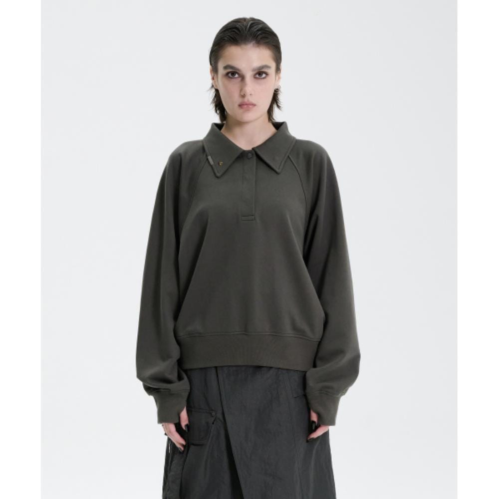 TREEMINGBIRD ButtonUp Rugby Tshirts Charcoal TM2579TS0