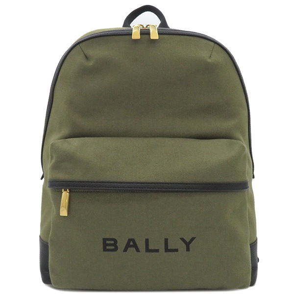 バリー BALLY リュック・デイパック トレック TRECK キャンバス カーフ カーキXブラック ゴールド金具 新品 未使用 緑 黒 6306641 【保存袋】【中古】