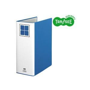（まとめ）TANOSEE 片開きパイプ式ファイルE A4タテ 100mmとじ 青 10冊