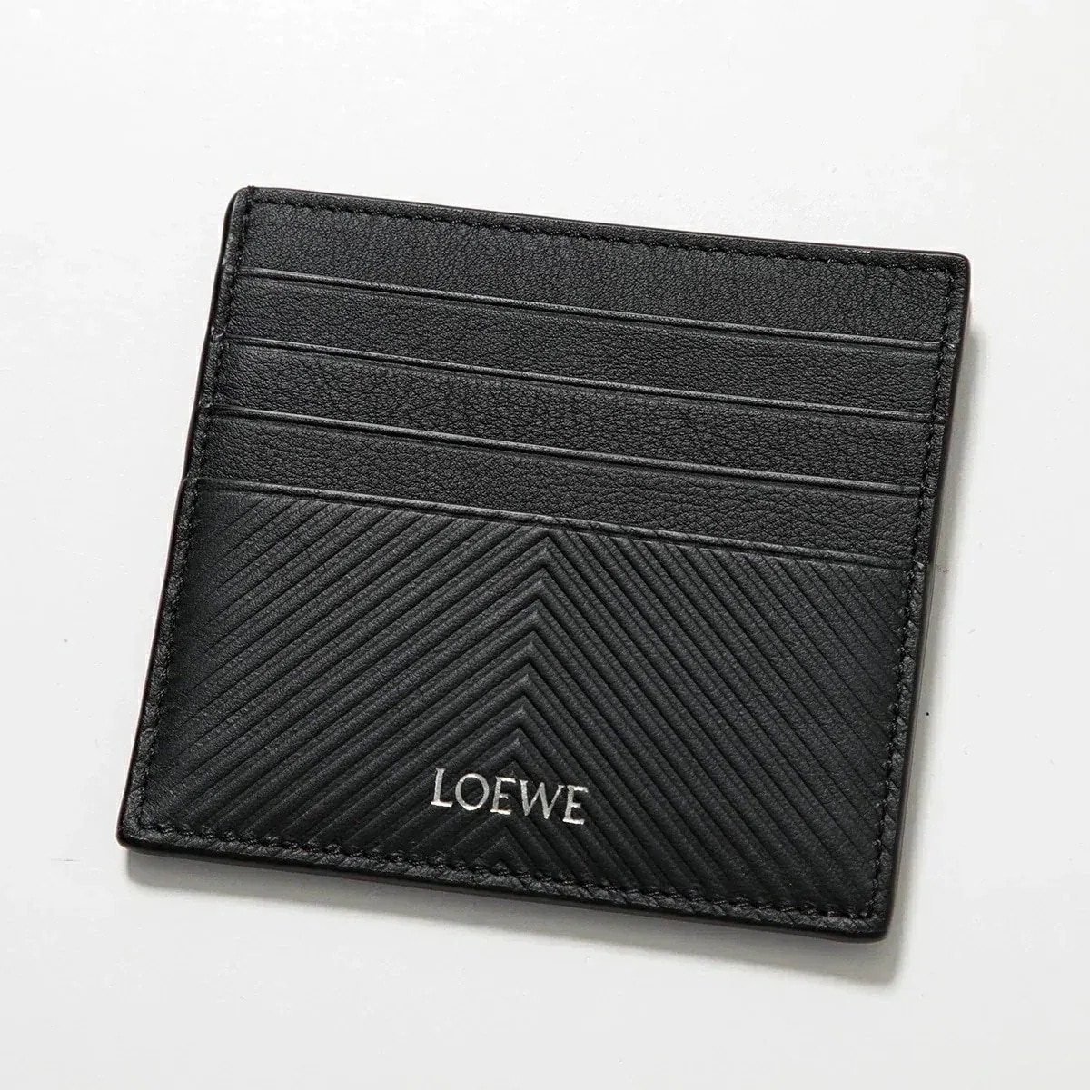 LOEWE ロエベ カードケース C779W72X01 メンズ レザー オープン カードホルダー パスケース 名刺入れ ロゴ 1100/BLACK