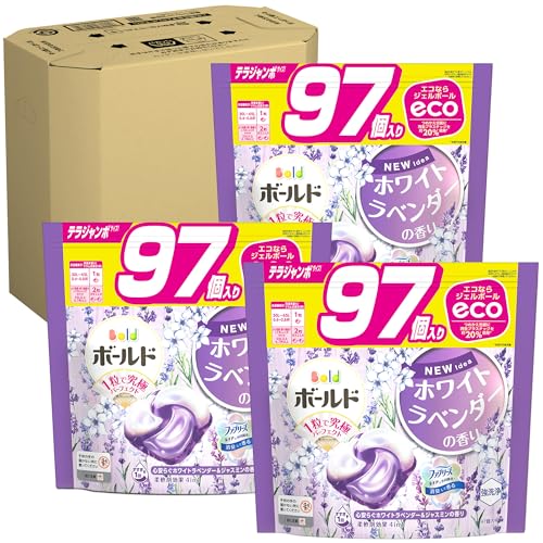 ボールド 洗濯洗剤 ジェルボール4D ホワイトラベンダー&ジャスミン 詰め替え 97個×3袋 [大容量] [ケース品]