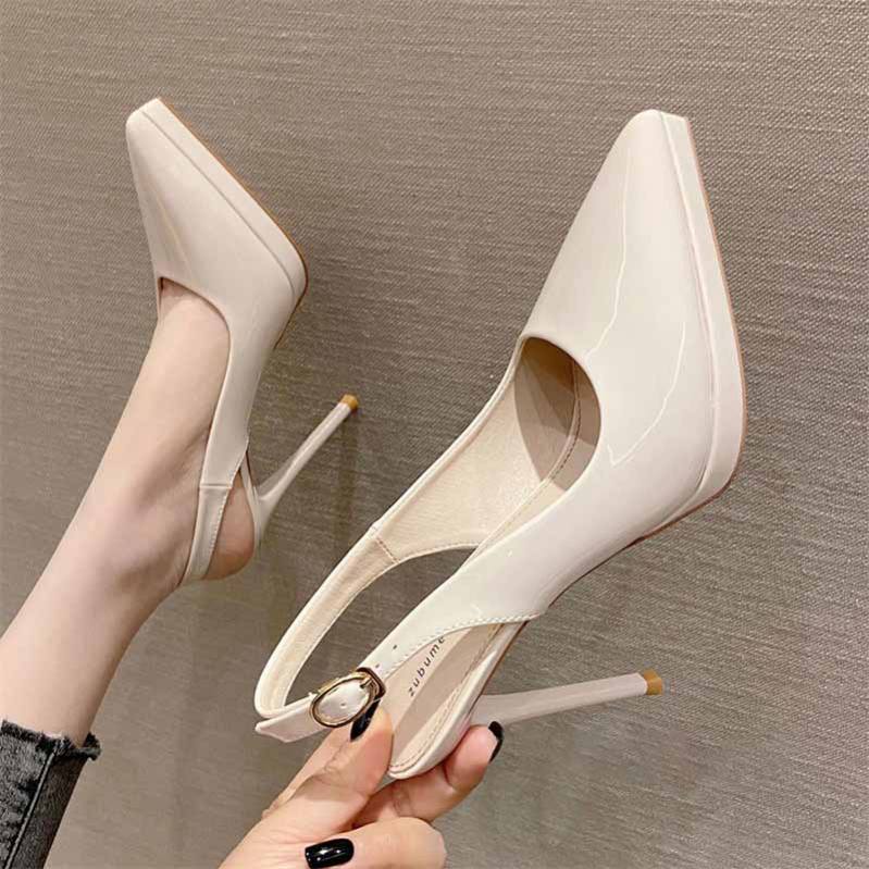 1000円OFFクーポン ポインテッドトゥ バックストラップ 8/10.5cm ヒール パンプス ハイヒール 痛くない レディース ポインテッド 大きいサイズ 小さいサイズ 歩きやすい 脱げない スト