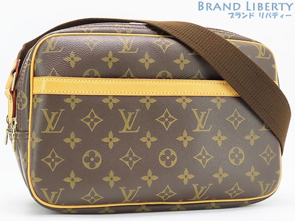 美品ルイヴィトンモノグラムリポーターPM斜め掛けショルダーバッグメッセンジャーバッグダークブラウンM45254
