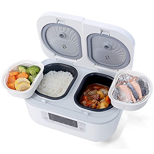 life_mart 炊飯器 料理も出来る 【 3.5合*2 ホームダブルインナー 一体型 多機能炊飯