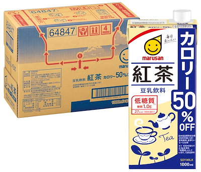 他サイト： マルサン 豆乳飲料紅茶 カロリー50%オフ 1L×6本の商品画像
