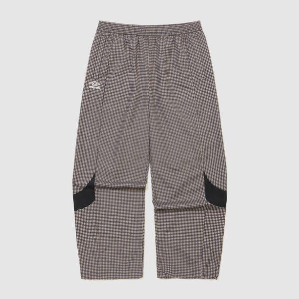 HBL ブリット カジュアル ブロック ワイド ジョガー 2WAY セットアップ パンツ ブラウン チェック UR121CPT24CHK1 931218