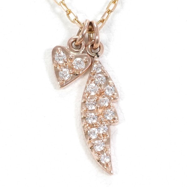 K10 10金 PG ピンクゴールド ネックレス ジルコニア 約43cm ジュエリー 中古