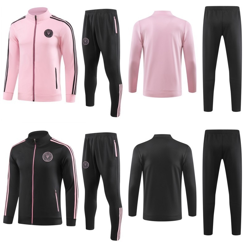 マイアミ 秋冬装 ロングスリーブサッカーウェアセット メッシ代表 ウォーミングアップトレーニングウェア ホーム / アウェイスタイル スポーツカジュアルコートセット