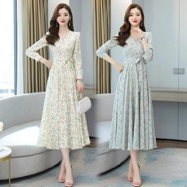 ワンピース レディース マキシワンピース シフォンワンピース 花柄 プリーツ リゾート ロング ミモレ丈 マキシ丈 シフォン きれいめ Aライン フレア 大人 上品