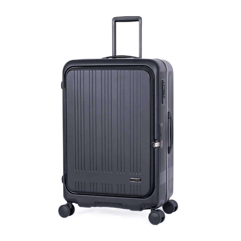 A.L.I　スーツケース ジッパータイプ 宿泊目安：7～9日間 99L 横開きフロントオープン 前輪ストッパー 内装抗菌・防臭加工 墨色　MX-8011RV-28