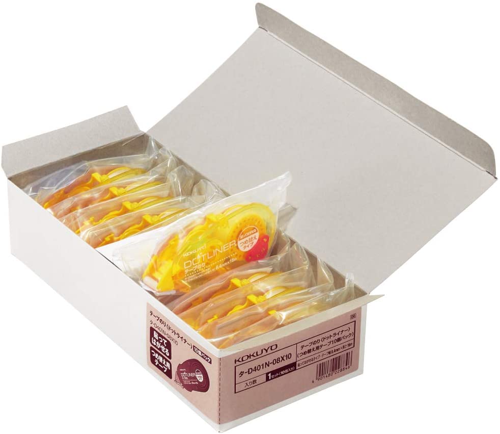 （まとめ買い）テープのり ドットライナー 貼ってはがせる つめ替え用テープ10個パック 幅8.4mm 長さ16m タ-D401-08X10 [x3]