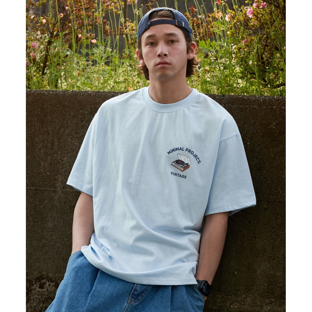 MINIMALPROJECTターンテーブルヴィンテージオーバーフィット半袖Tシャツ MST148 [SKY]