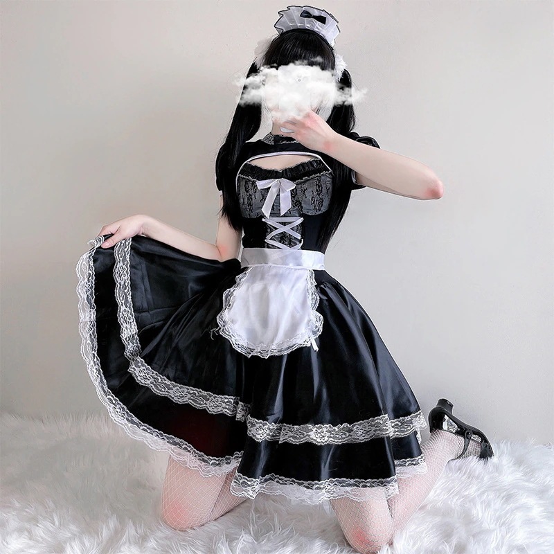 ヨーロッパとアメリカのセクシーなメイド衣装レースメイド衣装ロールプレイパフォーマンス衣装制服誘惑ホットガールステージパフォーマンス衣装