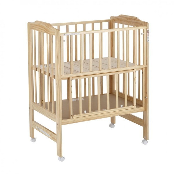 ハイシートミニベッド ナチュラル 02022 ベビーベッド (新生児～24ヵ月まで) 保証期間：1年