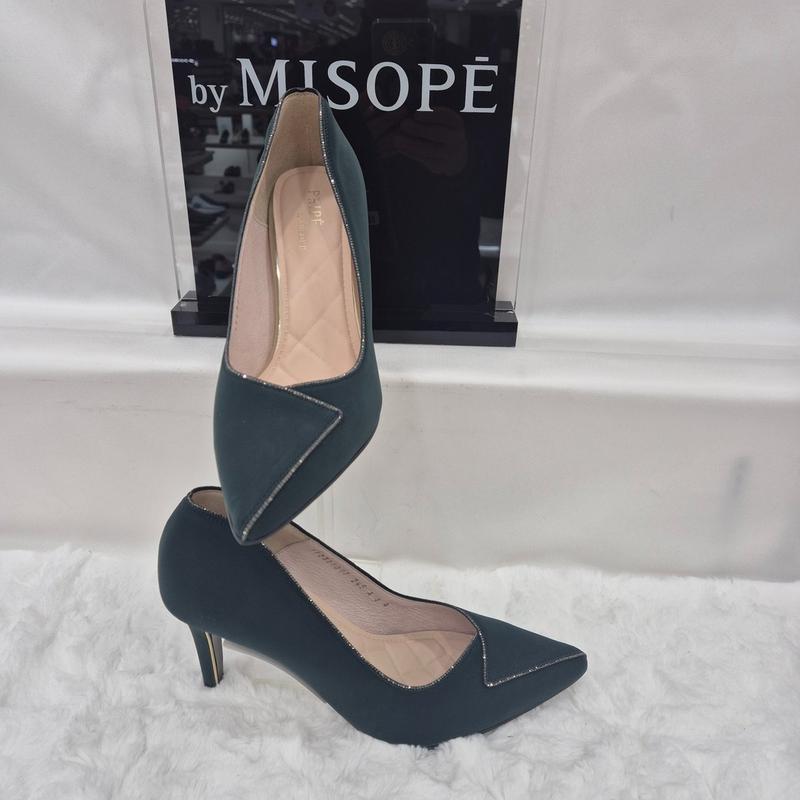 By 女性 ビーズ装飾 ハイヒール 112HT331FG007 GREEN 1 JJ