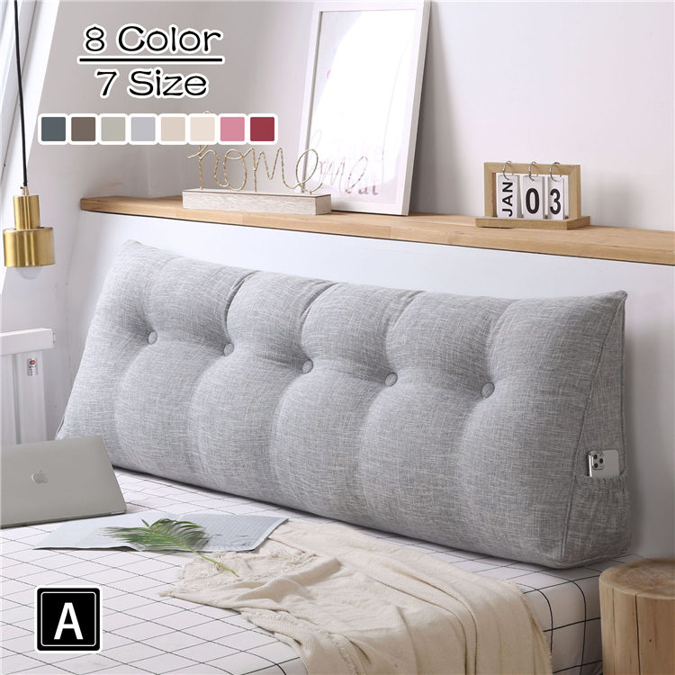 【急速出荷】100*50*20cm クッション 枕 三角 綿の麻 大きなクッション 快適 高弾性 通気性 頸椎 サポート 腰こり 肩こり 首こり解消 支える 分解洗濯できます 畳 中綿 枕元 枕許