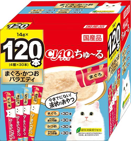 チャオ (CIAO) ちゅ~る まぐろ・かつおバラエティ 120本 猫用おやつ