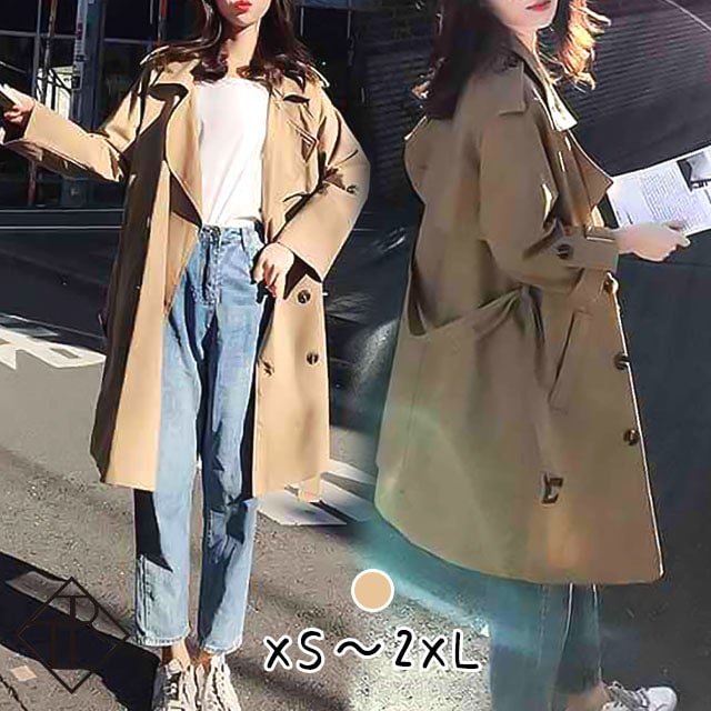 【即納】トレンチコート レディース ロング トレンチコート ロング丈 コート アウタートレンチコート ビッグ シルエット トレンチコート ロング丈 コート アウター トレンチコート カーキ レンチコー