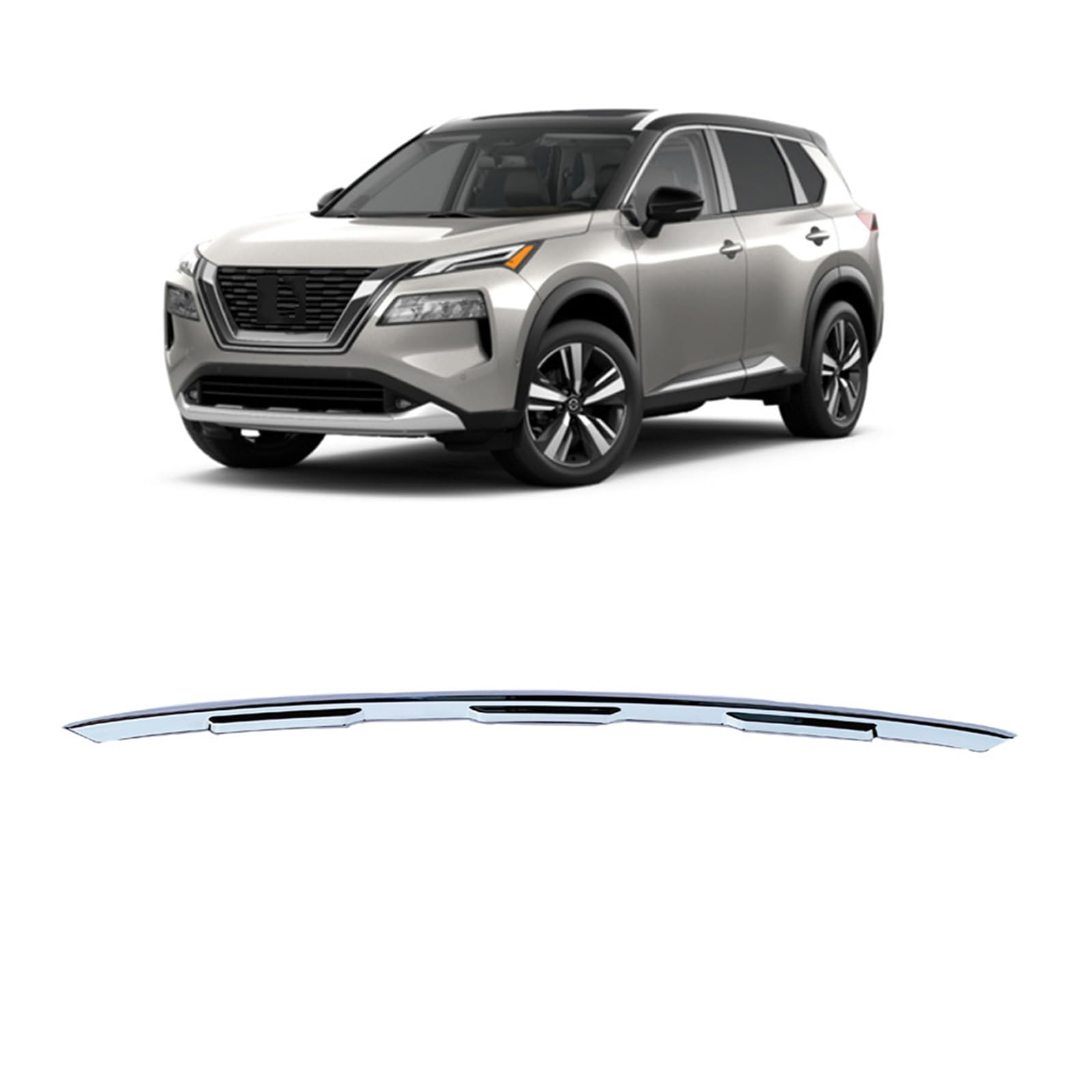 [COBATANG] 新型 エクストレイル 4代目 T33 フロントバンパーガーニッシュ カバー メッキモール プロテクター 外装 パーツ アクセサリー カスタム 6,311円