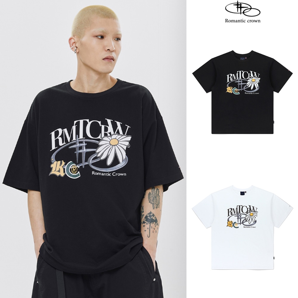 [ROMANTIC CROWN] REPAIRED SHINING LOGO TEE SHIRT/追跡付 SHINING BOLD LOGO TEE SHIRT - ROMANTIC CROWN | 60% - Asian