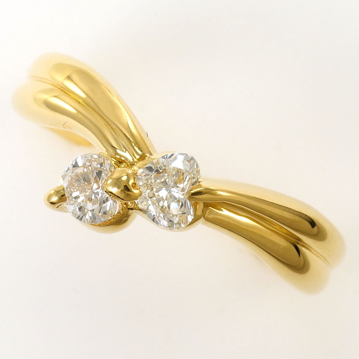K18 18金 YG イエローゴールド リング・指輪 13号 ダイヤモンド 0.40ct 鑑別書 総重量約3.9g ジュエリー 中古