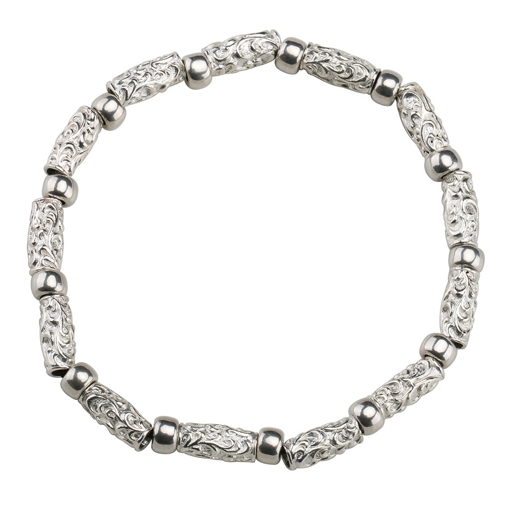 925 唐草パイプビーズブレスレット [bs118]