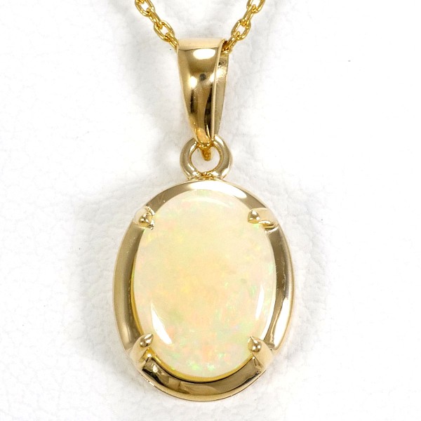 18K YG ネックレス オパール 総重量約1.7g 約40cm ジュエリー 中古