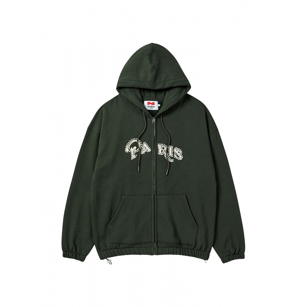 BEYOND CLOSET [コレクションライン] パリジャンハンドメイドアートピースパーカージップアップグリーン 16,778円