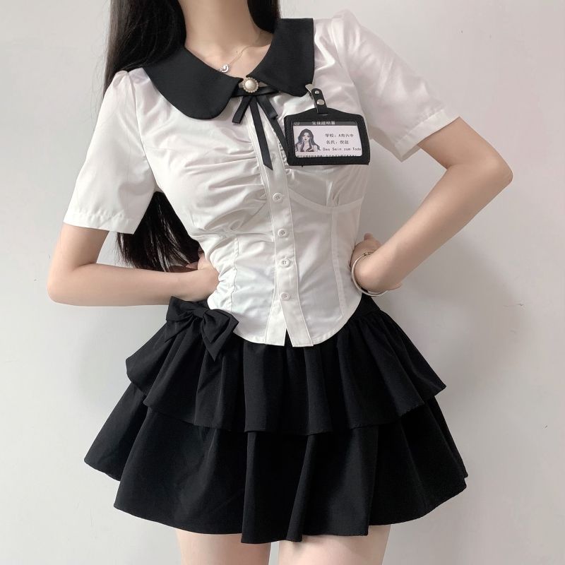 JK制服セット レディース 2023 新作 シャツ+スカート 二点セット