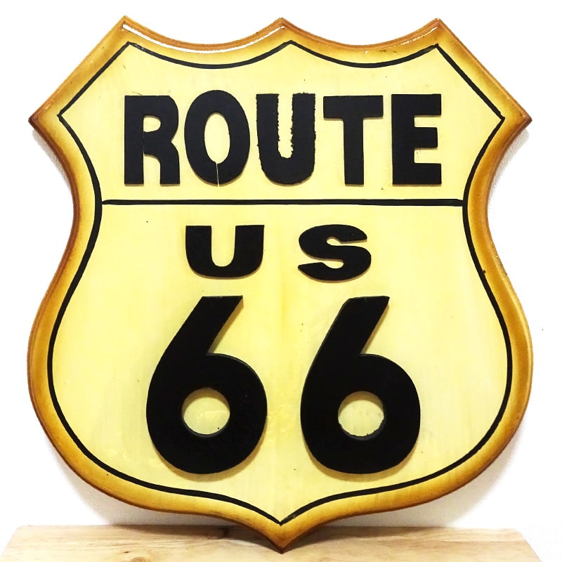 看板 木製 プレート ルート66 アメリカン 玄関飾り かわいい ビンテージ 店舗 お店 カフェ お洒落 かわいい アンティーク 雑貨 インテリア