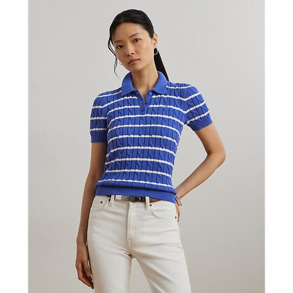 ローレンラルフローレンストライプケーブルニットコットンポロセーター (WMLRSWESN820173400) 27,309円