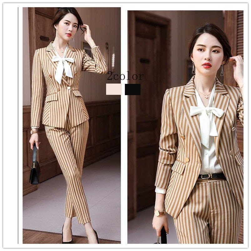 セットアップスーツ ストライプ レディース2点セット 入園式 入学式 卒園式 卒業式 就職活動 ビジ