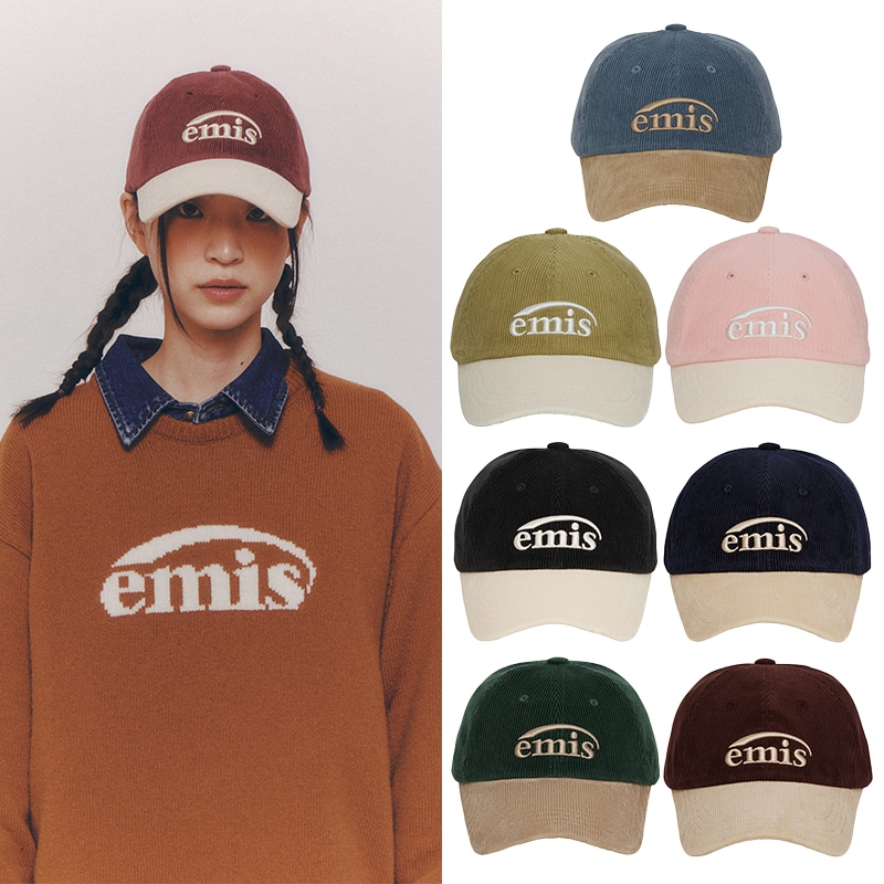 [イミス] 男女兼用コーデュロイTWO-TONEボールキャップ8カラー