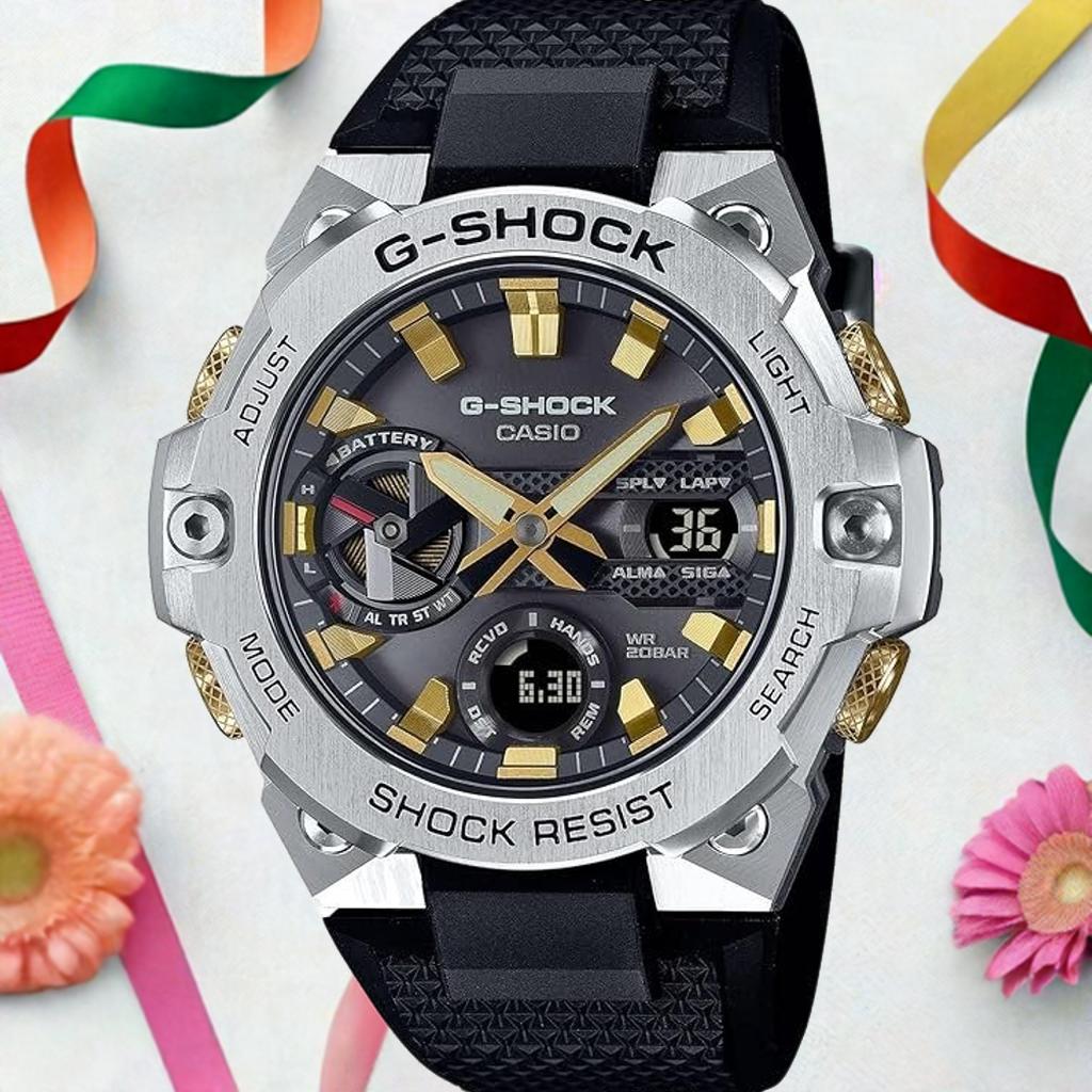 【テーマは来年の干支蛇】カシオ腕時計 ジーショック 国内正規品G-STEEL タフソーラー Bluetooth搭載 GST-B400CX-1AJR メンズ 2025年の幕開けを祝うスペシャルモデルとし