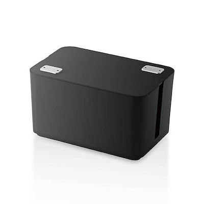 他サイト： エレコム　ELECOM　ケーブルボックス 幅250mm　EKC‐BOX002BK (ブラック)の商品画像