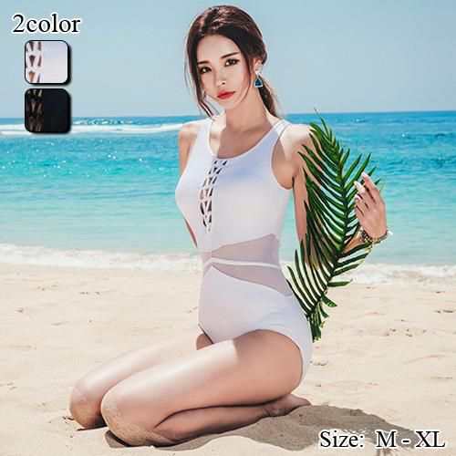 【グラシア】 水着 ワンピース レディース ビーチウェア スイムウェア 流行 海 プール エレガント カップ ビキニライン シームレス ブラカップ レースアップ ビキニ 安心感 色気 大人 レース 切