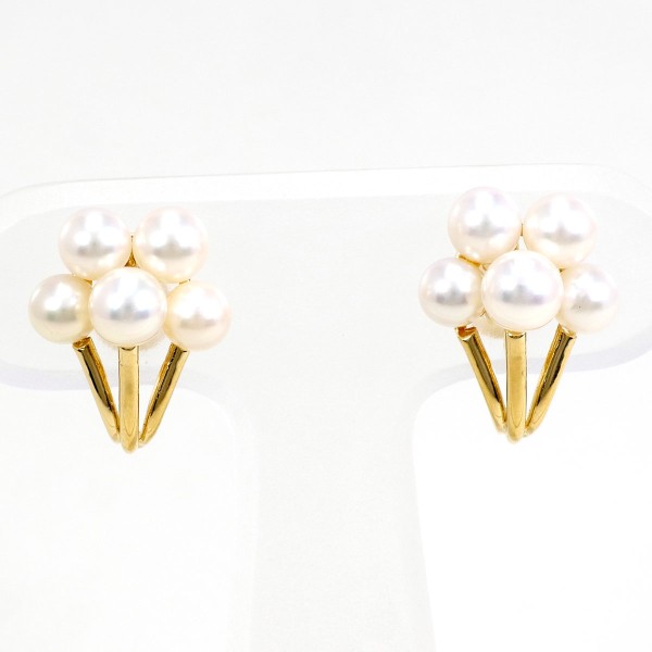 K18 18金 YG イエローゴールド ピアス パール(真珠) 総重量約3.0g ジュエリー 中古