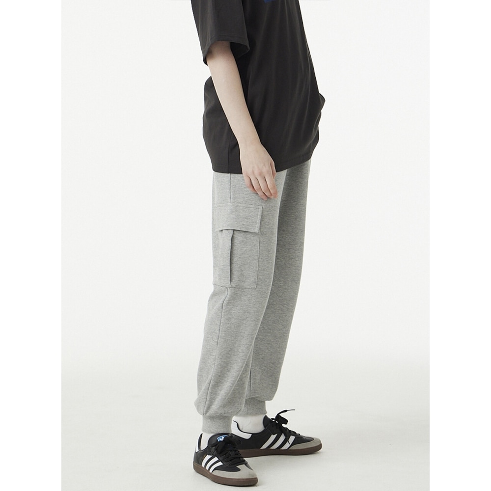 URBANAGE カーゴジョガースウェットパンツメランジグレー